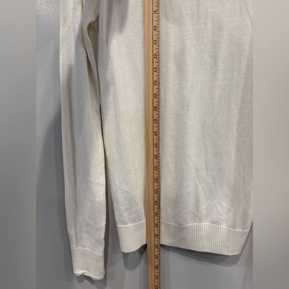 Lacoste V Neck Beige Cream Sweater Colton and cashmere Size 38 - Picture 6 of 9